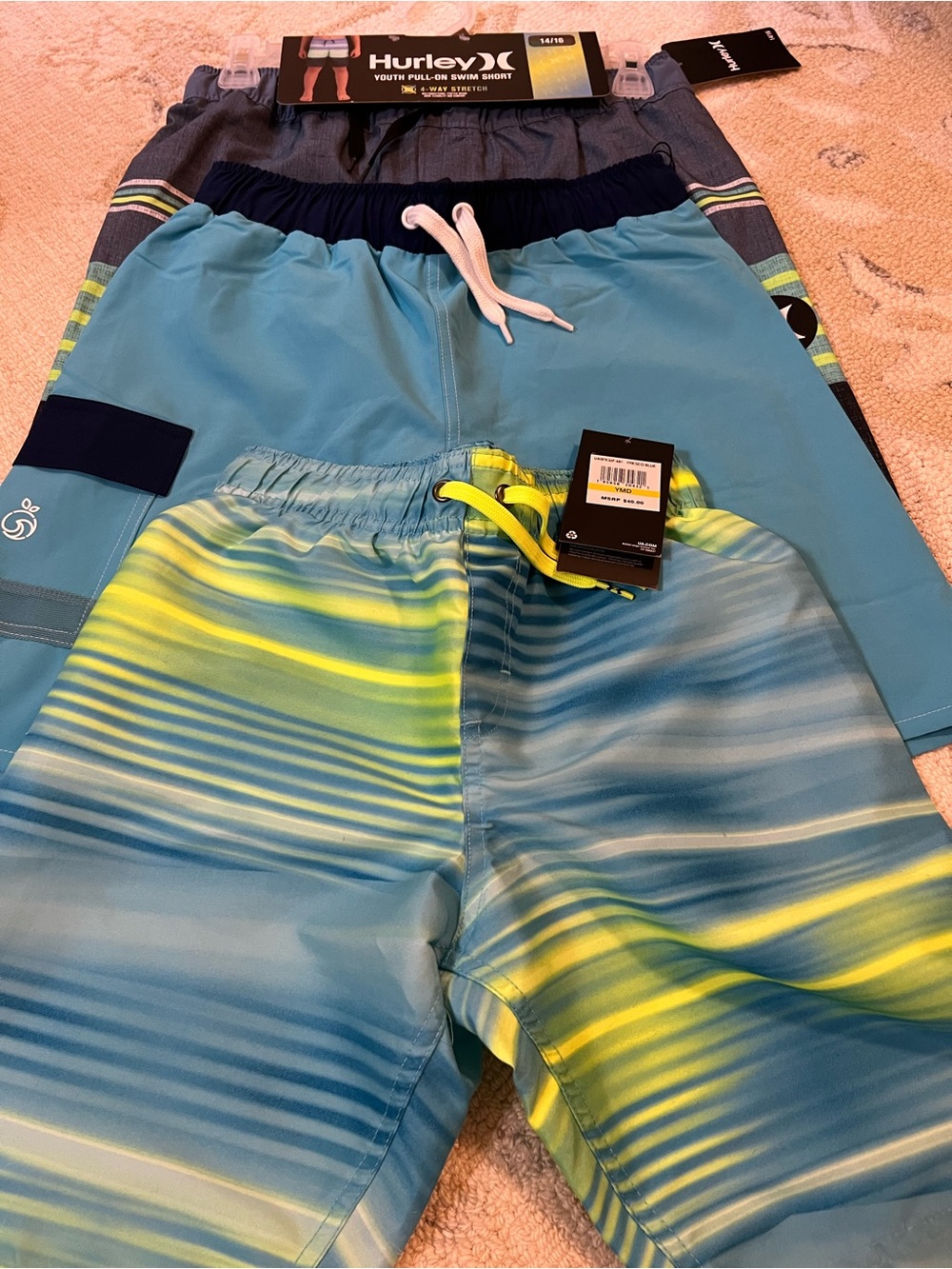 Boys swim trunks lot of 3 NWT M & L and 14/16
